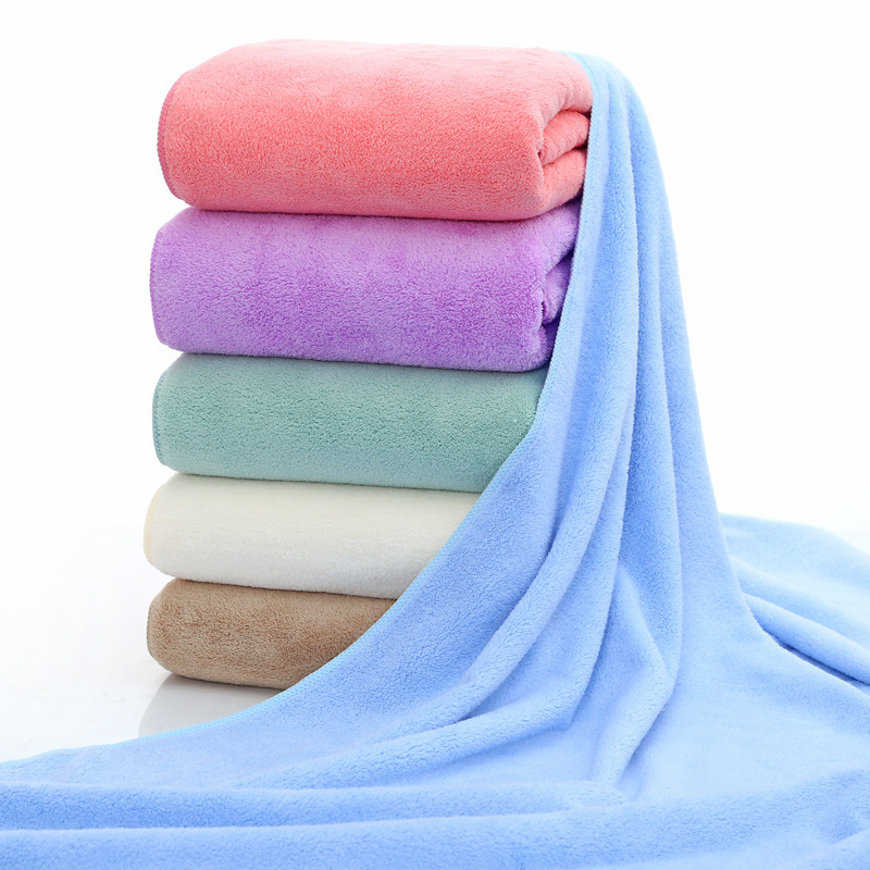 【 Chi Jia 】 Bath towel Superfine fiber 70*140 Coral Fleece thickened adult beach Absorbent Soft Gift manufacturer pic 11
