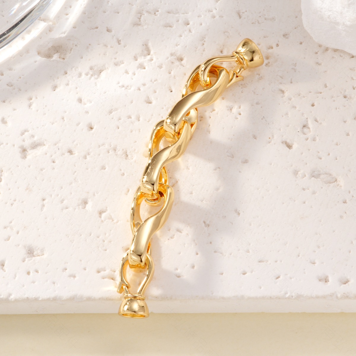 New smooth chain necklace clasp, copper-plated with real gold, retains color and exudes a high-end feel. DIY accessory for bracelet necklace clasp pic 9