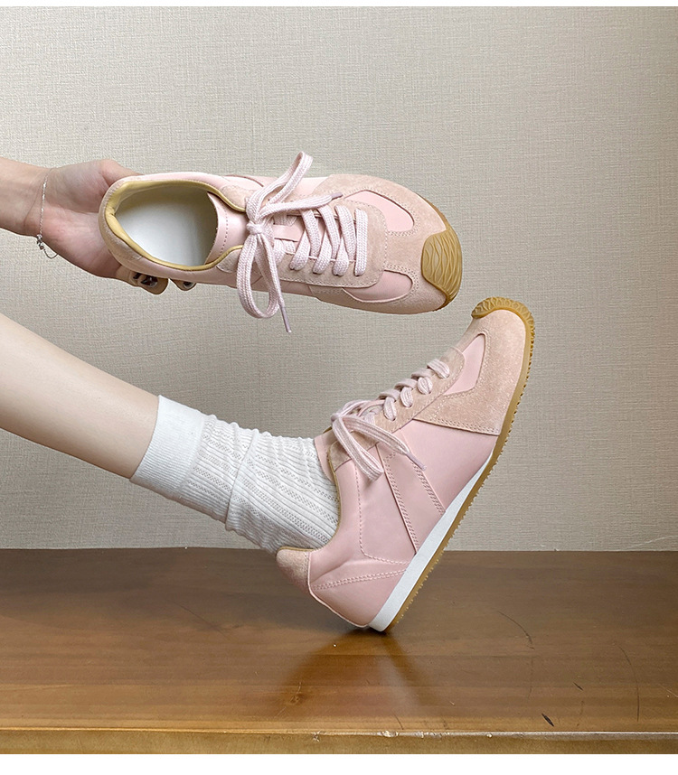 【高品质】芒果头小众舒适拼接皮面拼色德训鞋美式复古运动休闲鞋详情22