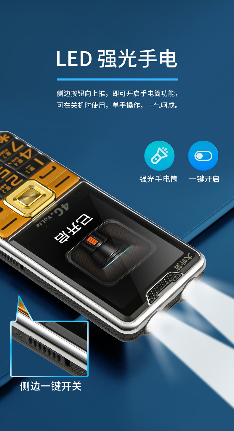 新款全网通5G老人手机移动联通电信大声大屏大字体Typec老年手机详情11