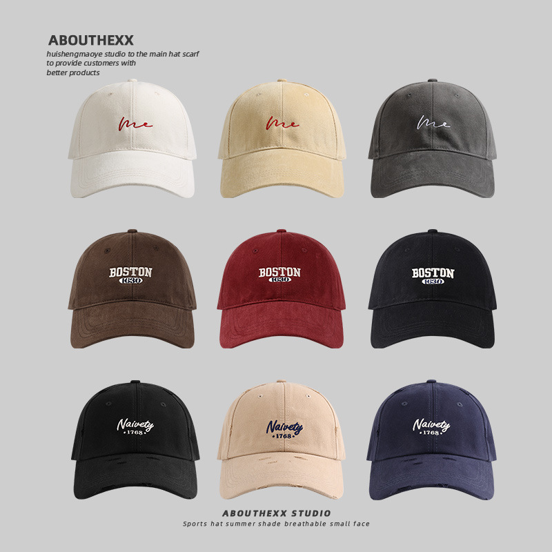 2024 New oversized baseball cap for women, deep top to show off face, small brushed cotton baseball cap, Korean version wide-brimmed cap for men pic 1