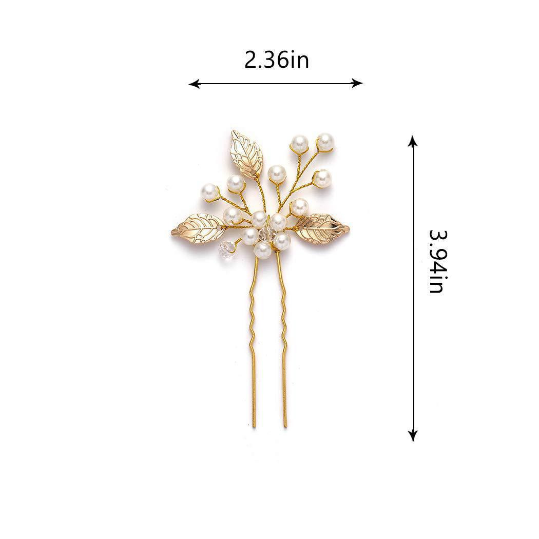 Hot-selling golden European and American style bride headwear, handcrafted pearl hair accessories, wedding updo accessories, hair forks, hairpin covers pic 3