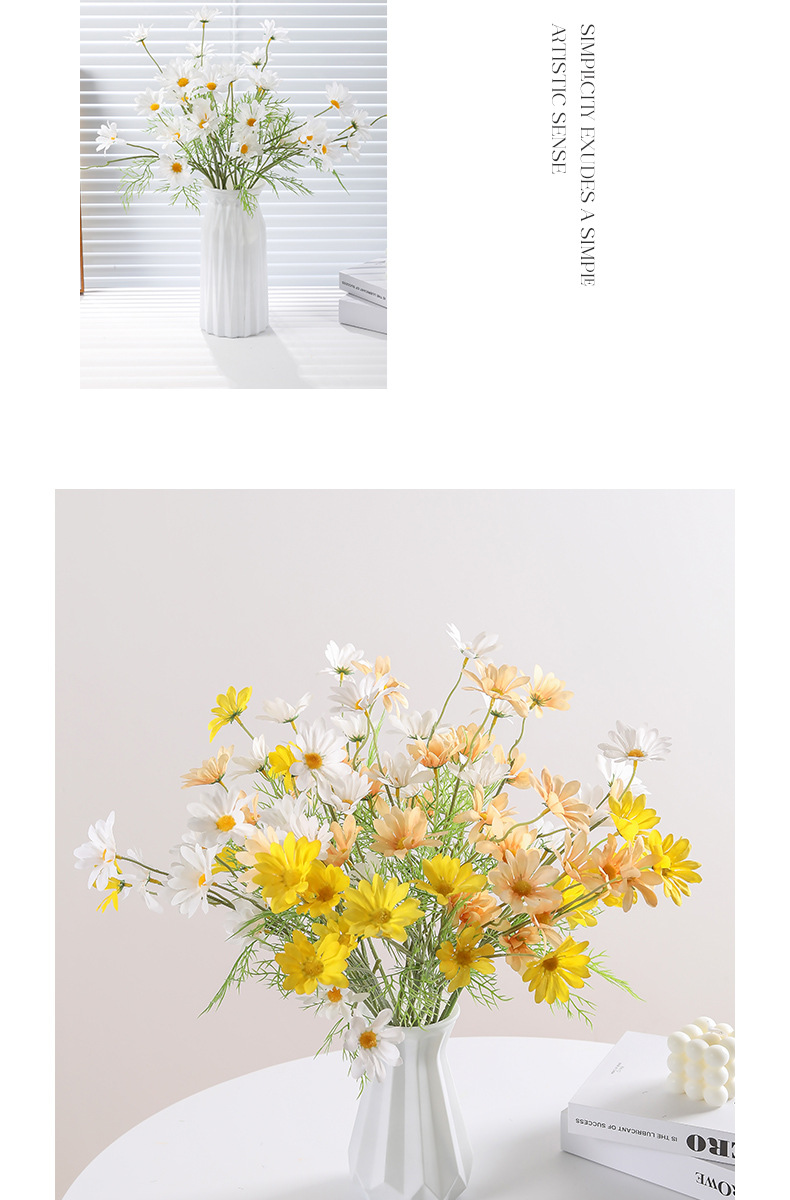 洋甘菊仿真花假花塑料花仿真花高档餐桌装饰品摆件小雏菊拍照道具详情15