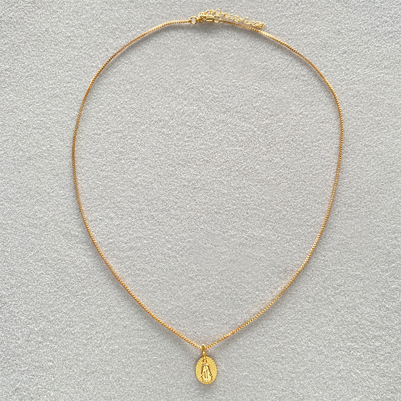 黄铜镀18K真金 欧美小众时尚简约风高级感小众吊坠项链颈项链饰品详情8