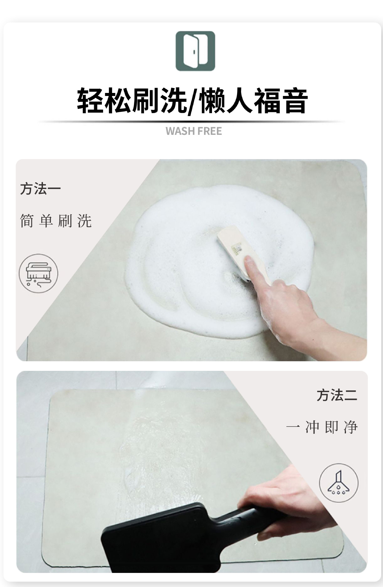 temu专用厨房地垫吸水耐脏防滑垫两件套组合软硅藻泥地垫厂家批发详情6