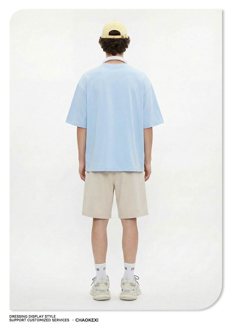 CKX2026 Summer Wholesale trendy brand loose and trendy Solona cool fabric solid color short-sleeved T-shirt for boys pic 17