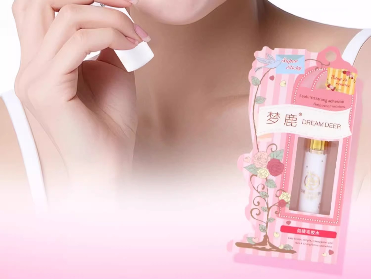 Dream Deer False Eyelash Glue: Non-irritating and formaldehyde-free false eyelash glue 2025 New model, Double eyelid glue pic 2