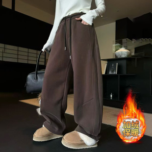 Fleece warm wide-leg pants, loose and high-waisted, slimming winter new style pic 11