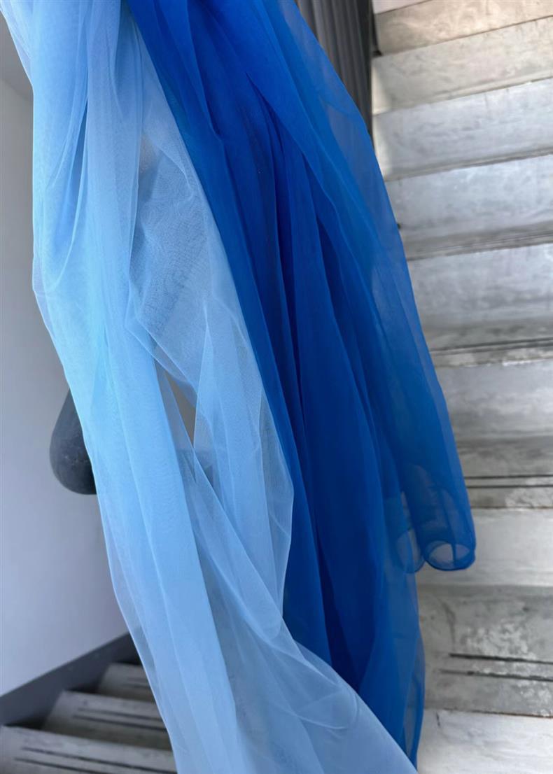 纯色软网纱蓝色主题幼儿园田园风场景婚礼ins风纱网布料详情16