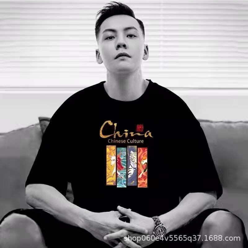 Wholesale of 2025 new summer pure cotton round-neck half-sleeved T-shirts for both men and women, loose short sleeves pic 5