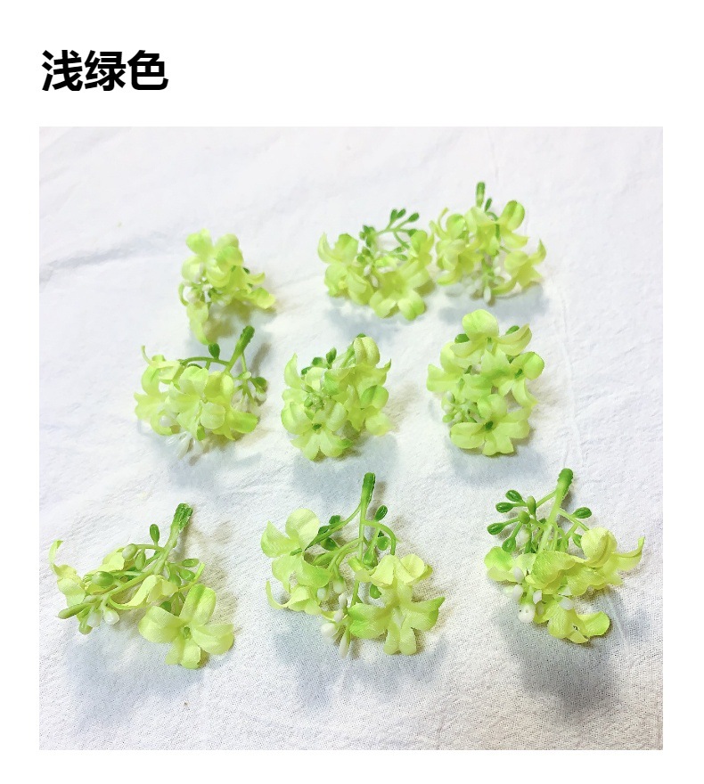 九里香仿真花桂花花头园林造景DIY丁香花绢布头饰配件厂家直供办公文化仿真枝叶树详情9