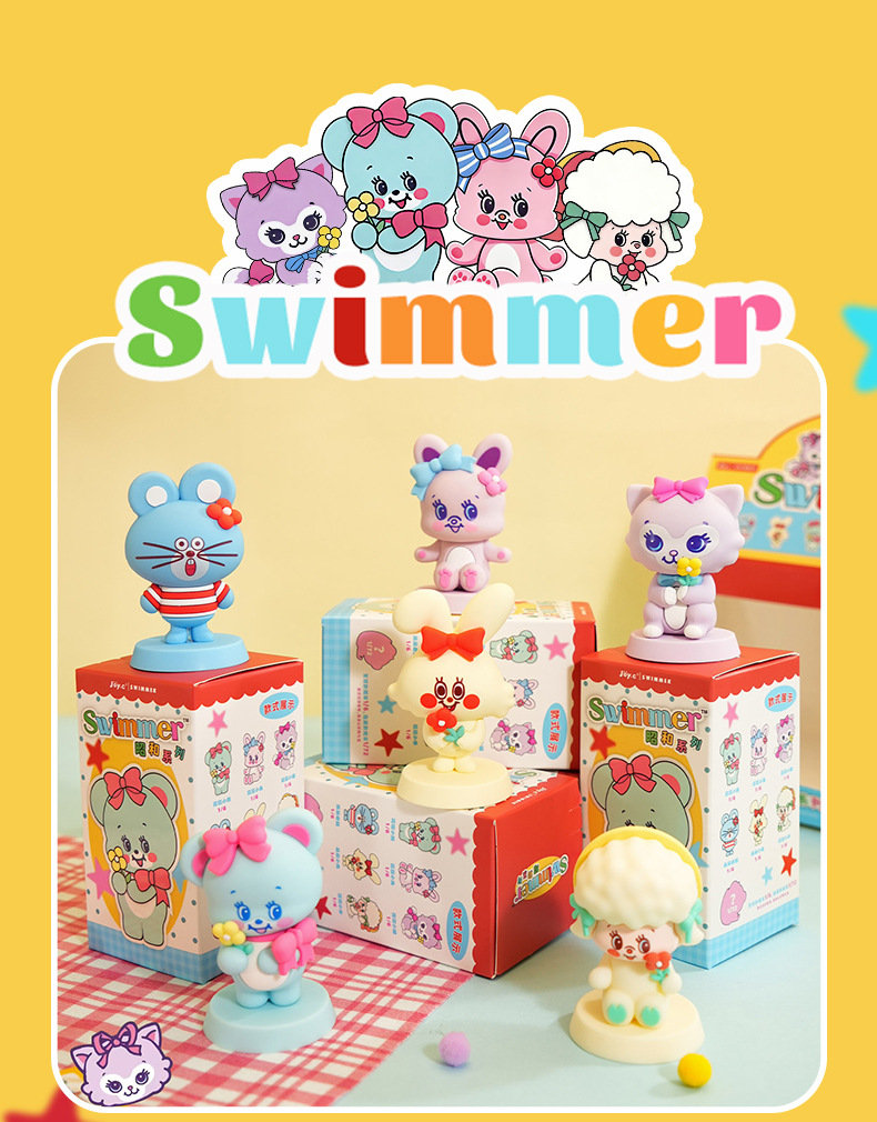 swimmer昭和系列盲盒可爱公仔摆件车载桌摆潮流手办玩具创意礼品详情12