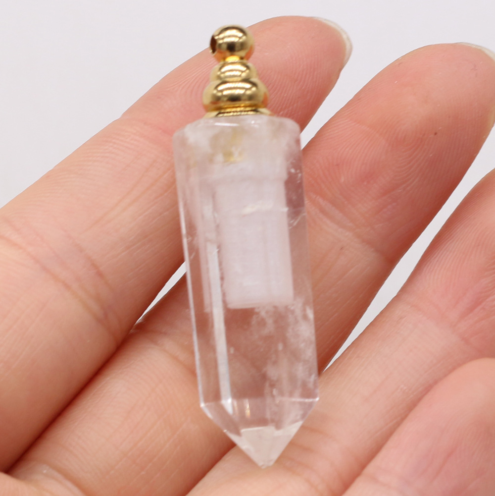 Exquisite natural semi-precious stone perfume bottles, white crystal, various shapes, DIY accessories, fashionable and exquisite wholesale production pic 17