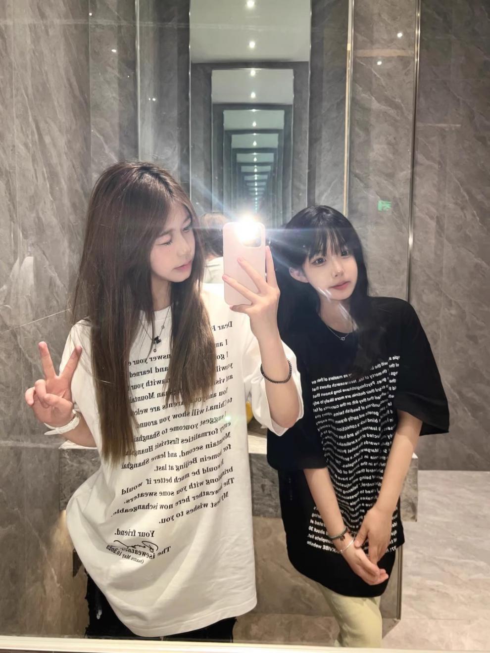 国潮美式英文印花短袖t恤女夏季hiphop潮牌高街宽松情侣半袖上衣详情3