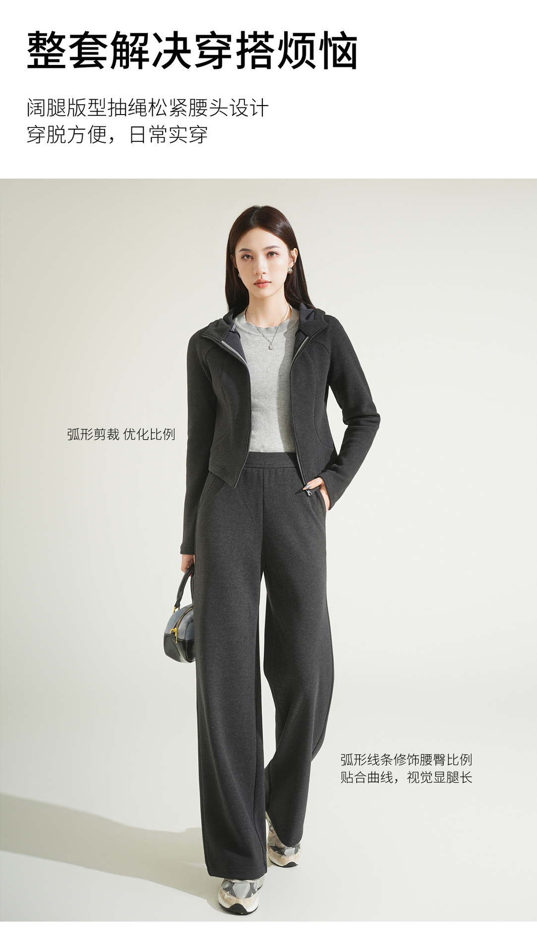 Cashmere and silk sports sweatshirt set for women, winter thickened with fleece and hooded casual set for women, windproof and warm for autumn and winter pic 5