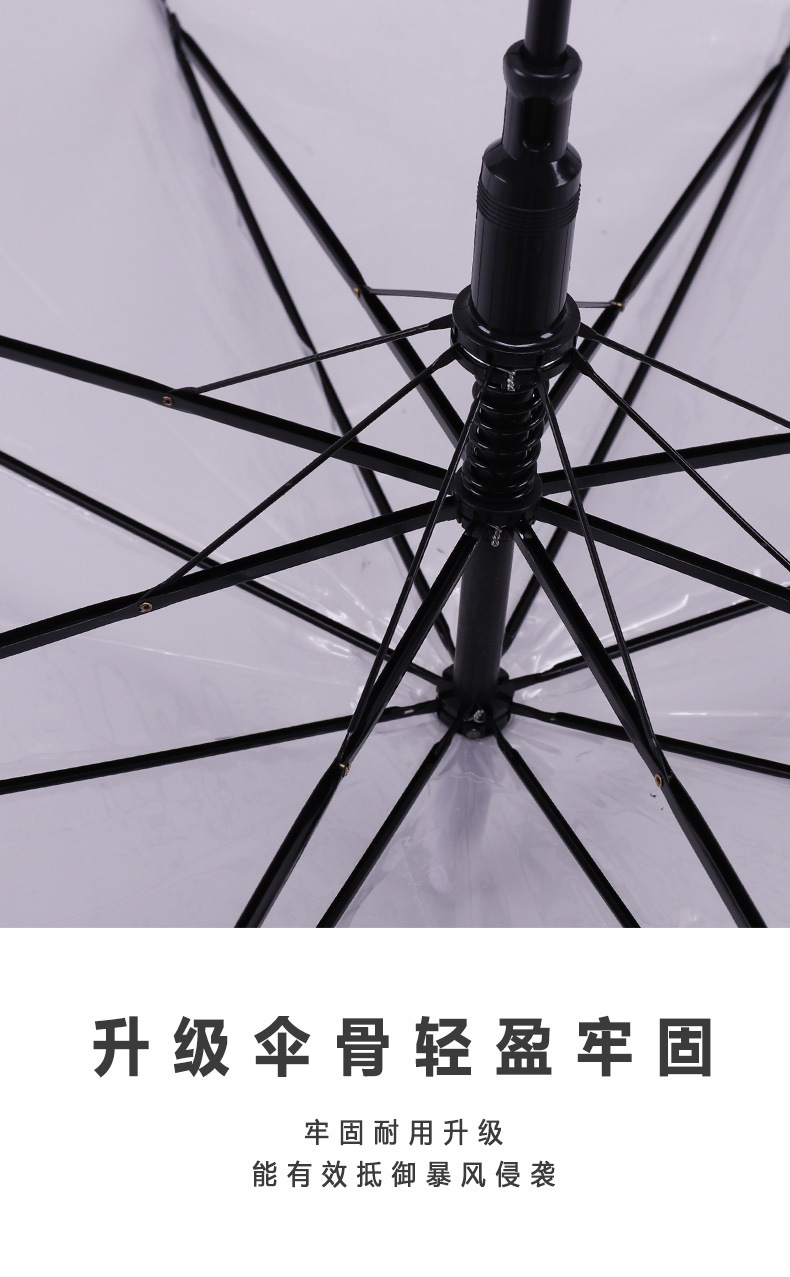 Wholesale of 8-bone transparent umbrellas, white and colored eco-friendly umbrellas, automatic umbrellas, disposable creative and popular umbrellas at street stalls pic 7