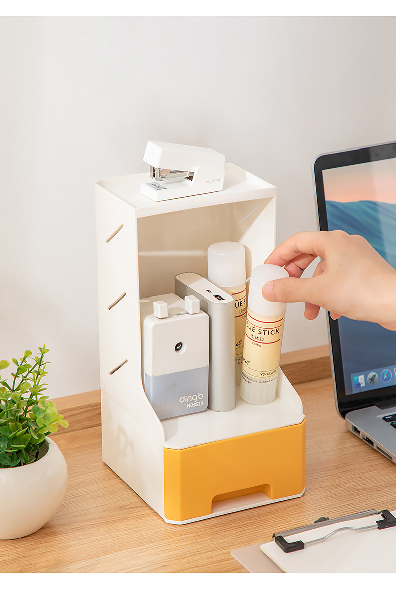 铅笔水彩笔收纳架简洁斜插式抽屉笔筒收纳架自由组合分区收纳文具详情10