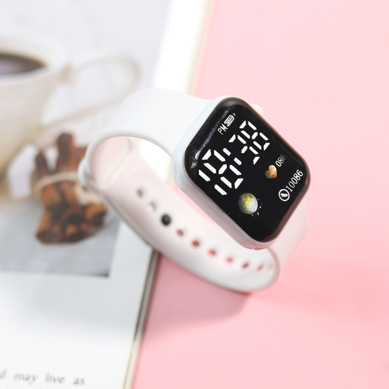 The new push-button Earth sports watch Y1LED watch is a simple square and trendy student promotional gift watch pic 8