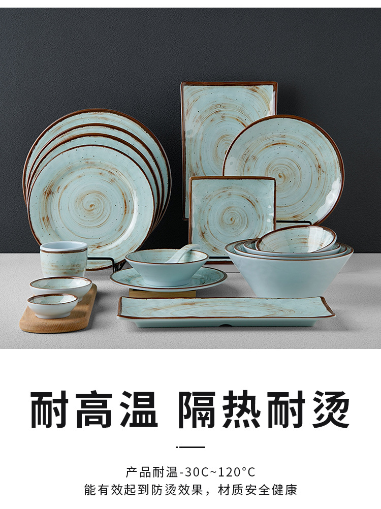 New imitation porcelain KB blue glaze dot melamine tableware factory direct sales melamine tableware pic 5