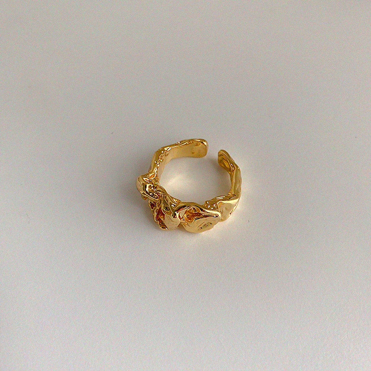 复古不规则金属褶皱开口戒指女时尚个性ins冷淡风小众设计感指环详情7