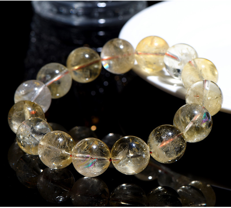 Jiuya Crystal Natural Yellow Asai Bracelet, Asai Stele Yellow Crystal, Asai Rainbow Crystal Bracelet wholesale pic 18