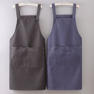 Customized cross-border canvas aprons, waterproof, oil-proof and stain-proof, coffee and milk tea shop waistbands, home kitchen work uniforms for foreign trade pic 6