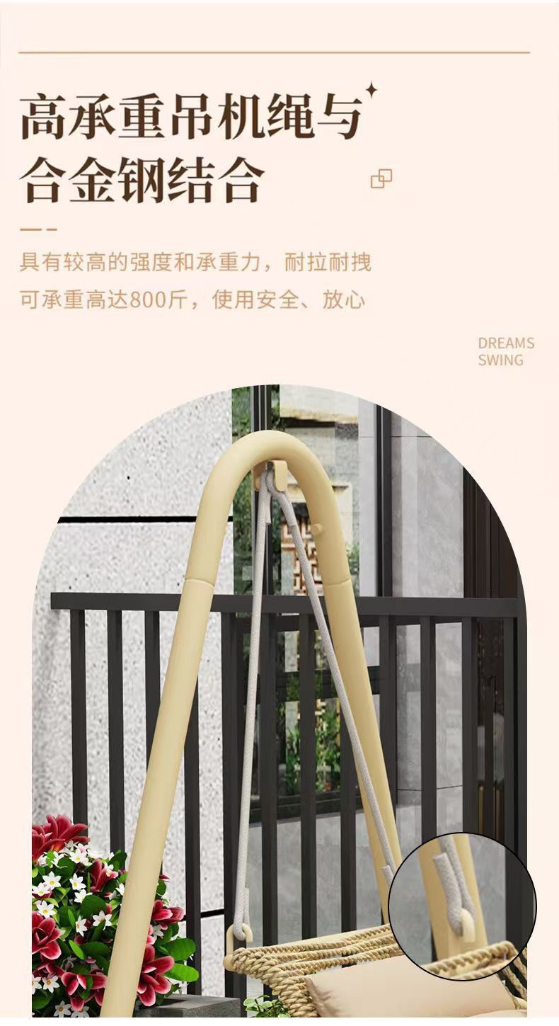 Outdoor swing, courtyard cradle, hanging chair, villa garden, balcony, terrace, leisure, lazy person, Internet celebrity, double rocking chair swing pic 16