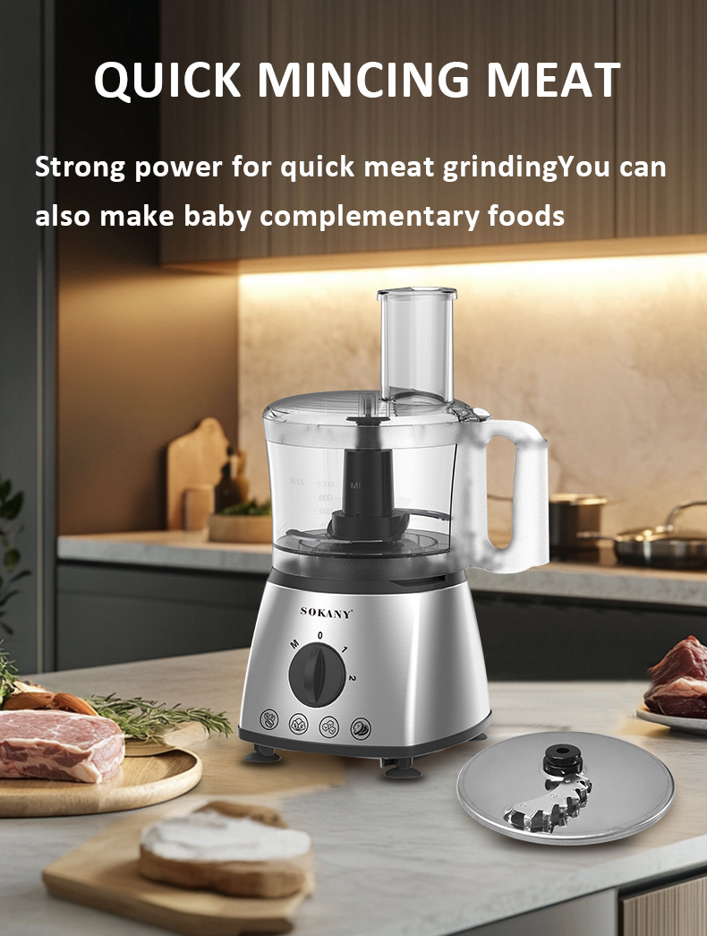 Foreign trade SOKANY03020 food processor, multi-functional meat grinder, shredder and slicer, juicer and blender pic 6