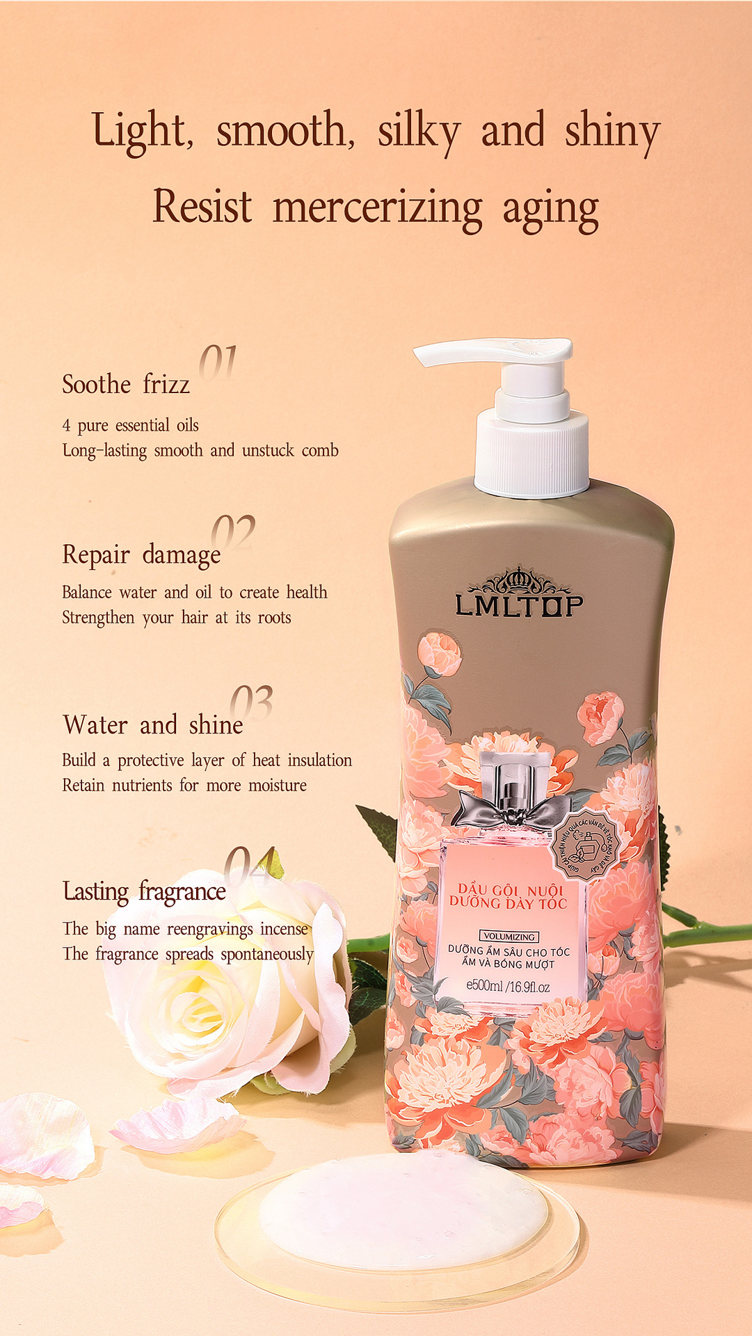 LMLTOP 丰盈蓬松香氛洗发露500ml 控油洗发水 跨境专供VN LML2117详情4