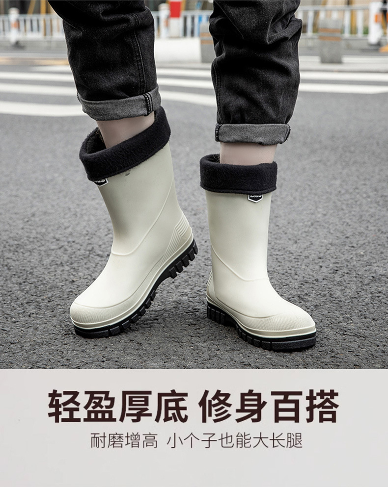 时尚男款水鞋防滑雨靴中筒韩版防水雨鞋新款短筒跨境出口厂家直销详情2