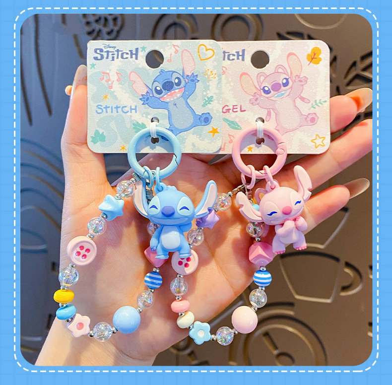 正版卡通史迪奇串珠钥匙扣挂件精致可爱公仔情侣闺蜜包包挂饰礼物详情15