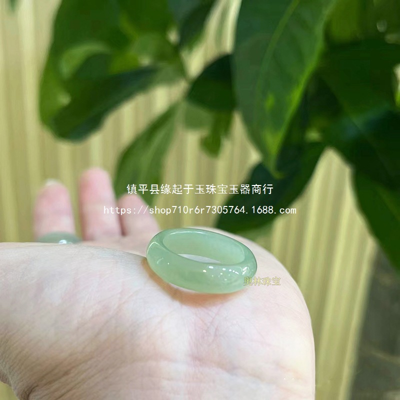 青白玉晴水指环天然老料和田玉素戒冰种玉石扳指女简约古风礼详情4