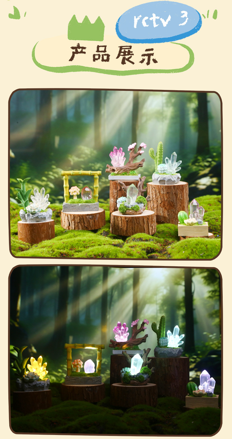 Crystal Story Blind box Creative design: Crystal illuminated table ornaments in various styles, exquisite crystal blind box wholesale pic 6