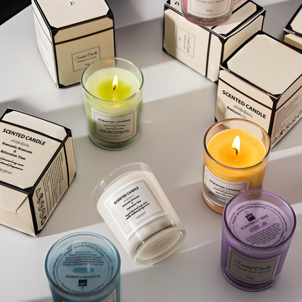 跨境热销香薰蜡烛无烟大豆蜡香氛氛围彩色蜡烛玻璃杯礼物伴手礼详情3