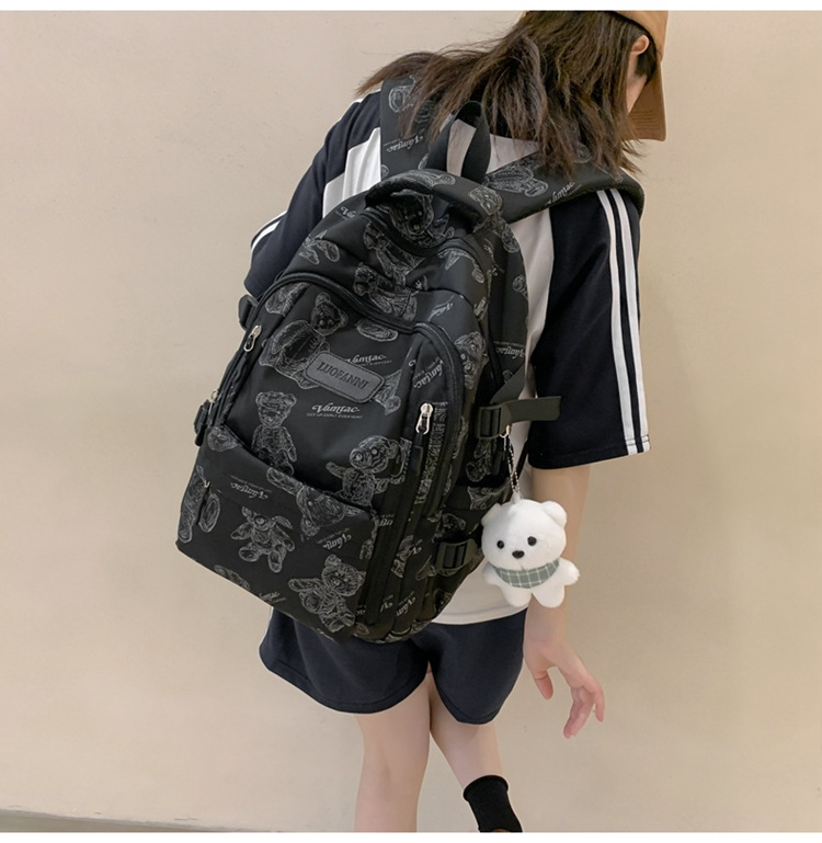 新款潮牌韩版书包女大容量中学生双肩包清新甜美休闲旅行双肩包详情16