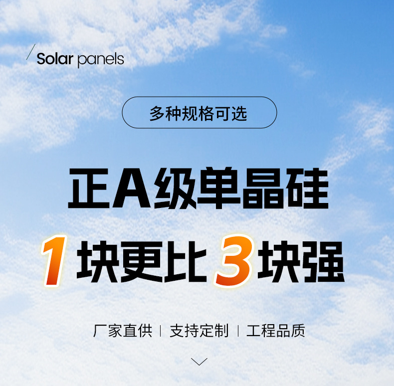 太阳能电池板光伏板60W-300W18V单晶多晶太阳能供电系统充电板详情4