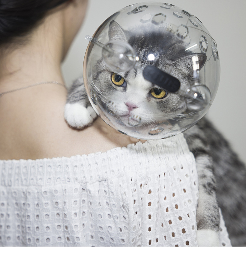 宠物太空头罩打针防咬伊丽莎白项圈术后防添猫头套狗项圈猫咪用品详情7