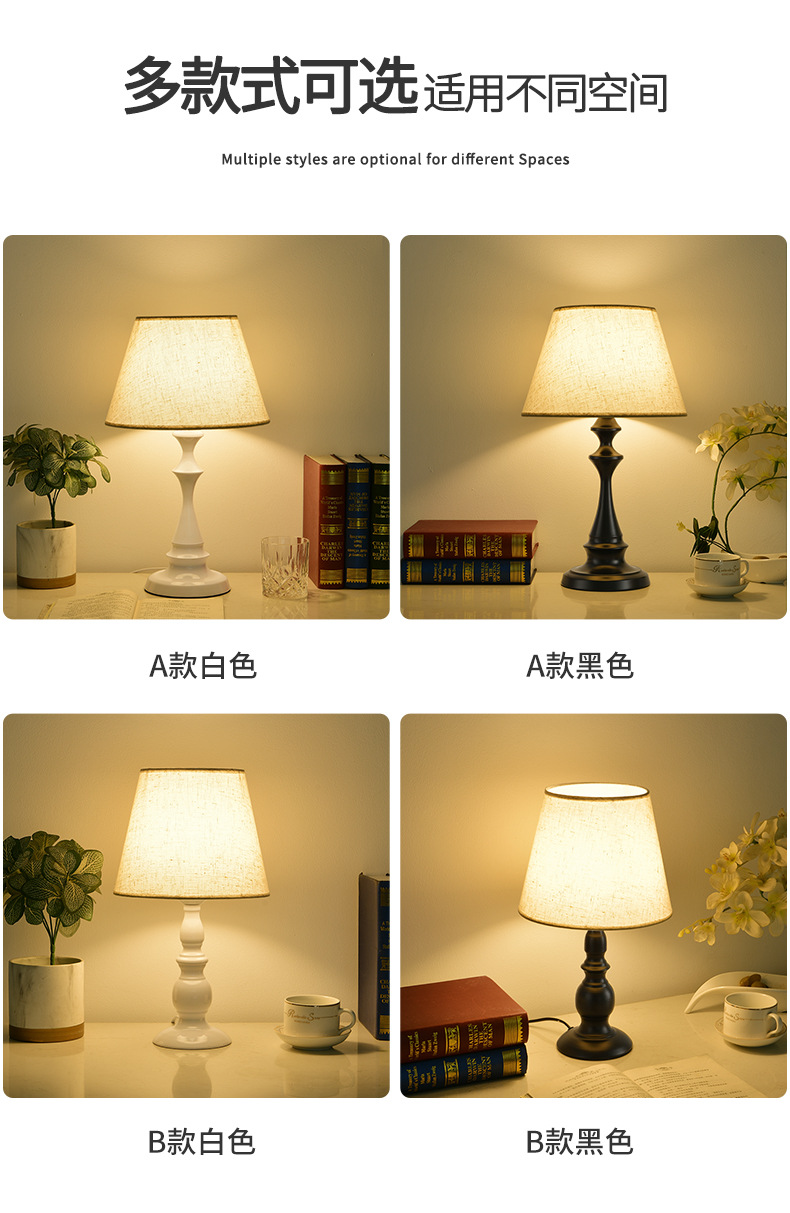 Grand View Garden American retro table lamp, bedside lamp, simple living room table, high-end atmosphere light, night light 542L pic 5