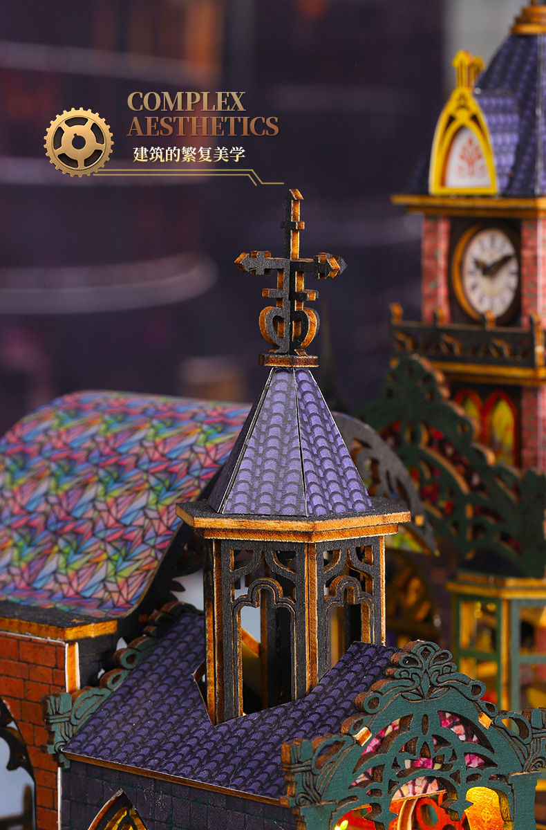 Jiate diy House Trajectory Youcheng Cross-border E-commerce Toy Model Manual Assembly DIY House DIY Bookstand pic 19