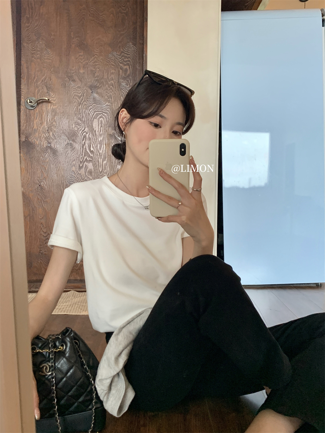 THE LEMON柠檬绿茶正肩磨毛短袖t恤女2024秋季新款百搭上衣打底衫详情26