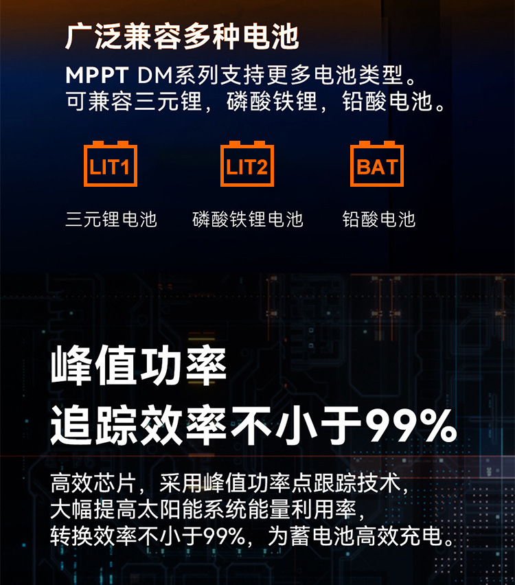 60aMPPT solar controller 12V/24V/36V/48V self-identifying photovoltaic charge and discharge controller cross-border pic 6