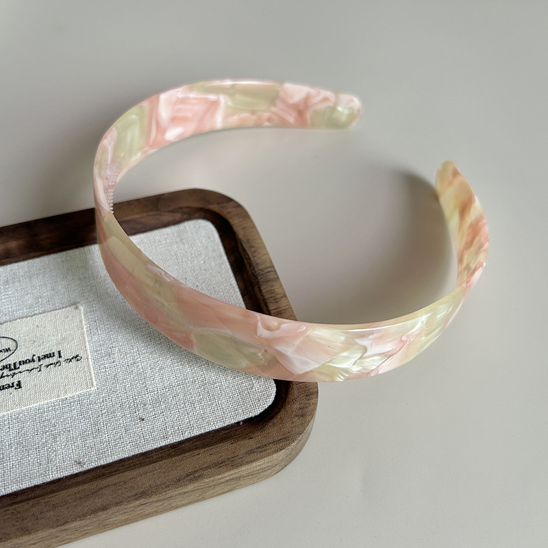 Korean acetate leopard print color hairband with teeth, anti-slip wide edge headband and hair clip, a versatile new for French style women going out pic 18