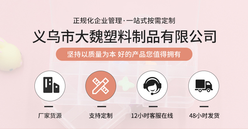 耳钉桌面整理盒串珠手工制作源头工厂饰品盒PP塑料收纳盒透明贝壳详情1