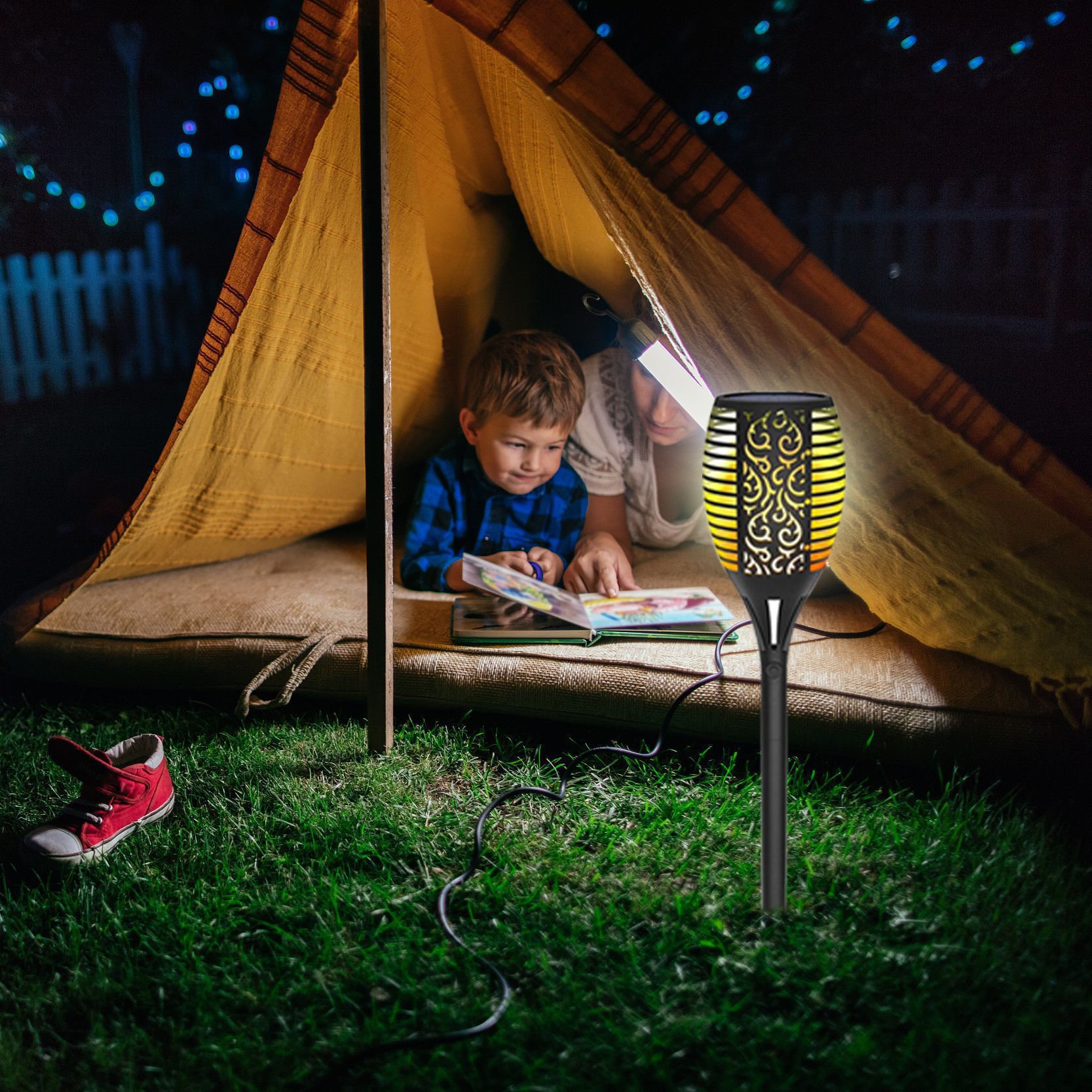 火把灯太阳能地插灯户外防水过道别墅景观庭院灯草坪灯火焰灯厂家详情10