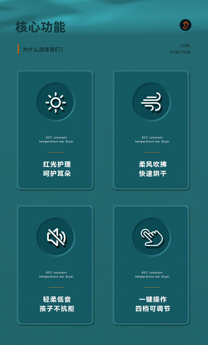 shanilak   新款恒温干耳器耳朵干燥器耳道烘干机红光耳朵护理干耳宝家用批发详情2