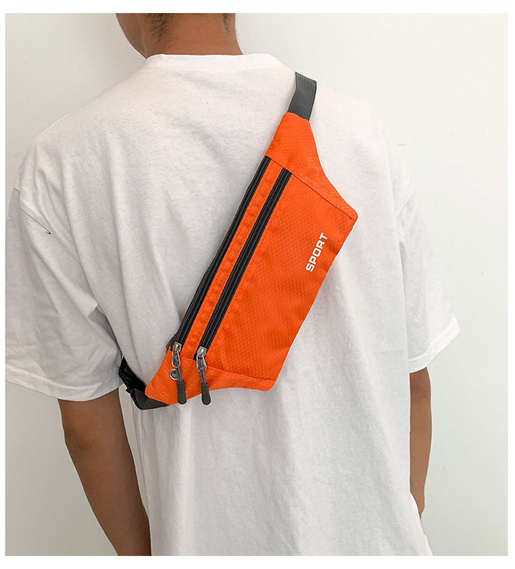 Outdoor fashion running casual sports waist bag, invisible crossbody sports crossbody bag, checkered close-fitting mobile phone waist bag pic 11