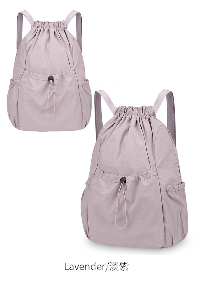 新款轻便束口抽绳双肩背包韩系大容量户外通勤休闲可折叠双肩包详情27