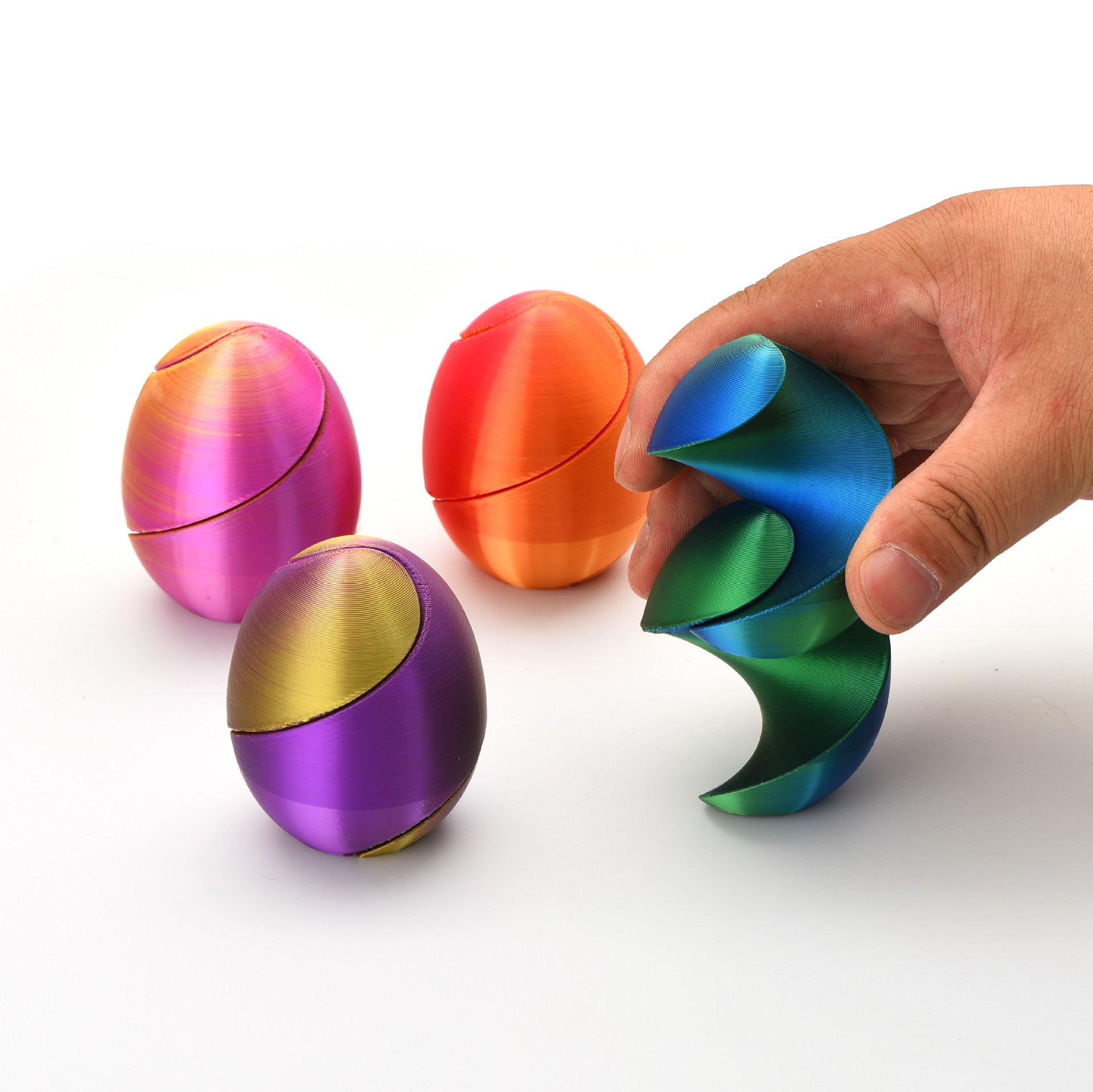 3d打印螺旋蛋不可能的穿梭玩具复活节彩蛋解压神器创意3D打印工艺详情4