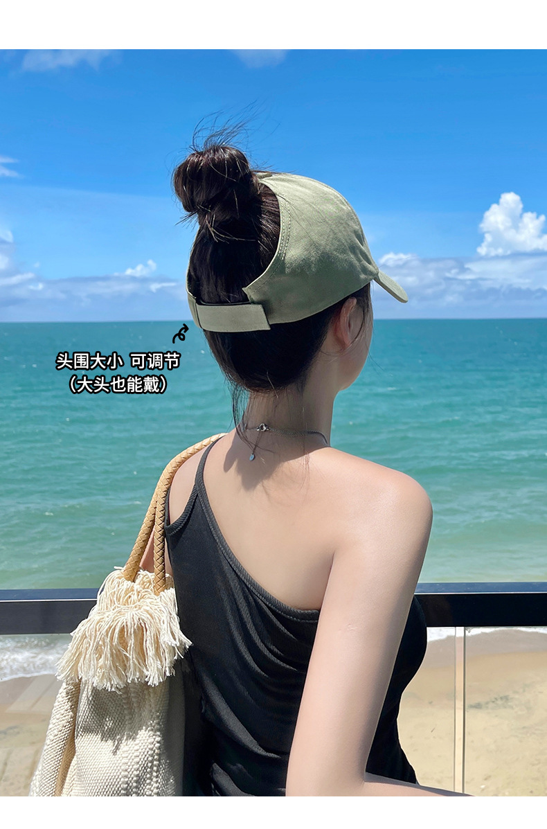 半空顶棒球帽女生可扎马尾辫显脸小鸭舌帽子春夏季防晒运动帽露思详情4