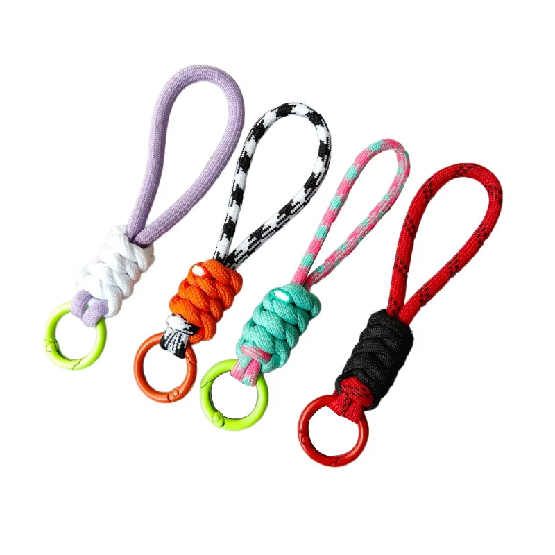 简约风手工编织绳撞色挂绳钥匙扣便携手绳潮款手机男女学生小挂件详情2